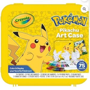 Crayola Create & Color Pokemon Coloring Art Case Pikachu, 75+ Pcs Art Set, Pokem
